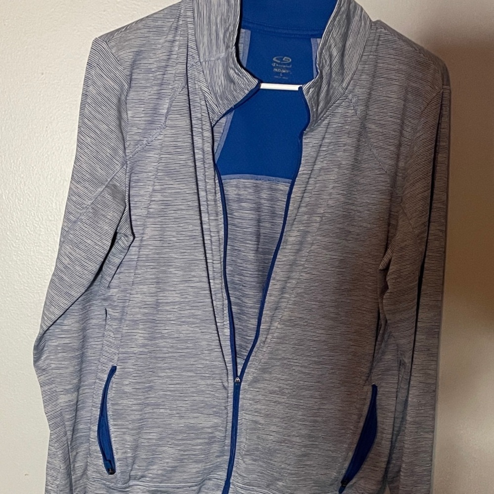 Champion Blue and White Zip Up Jacket